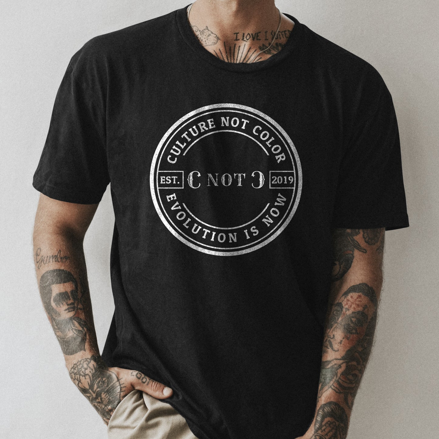C Not C stands for Culture Not Color. "Evolution Is Now" is the slogan. 2019 is when everything changed.